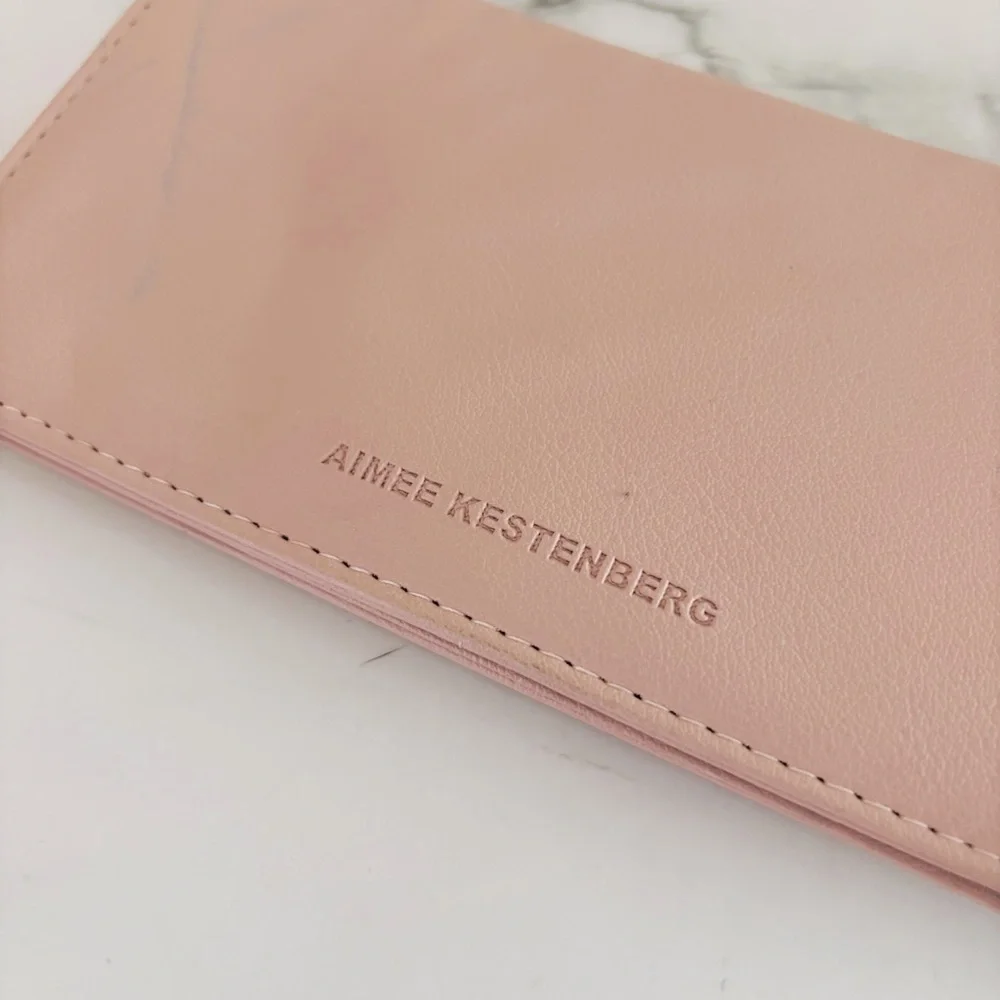Aimee Kestenberg Marietta‎ Blush Pink Leather Bi-Fold Flat Long Wallet